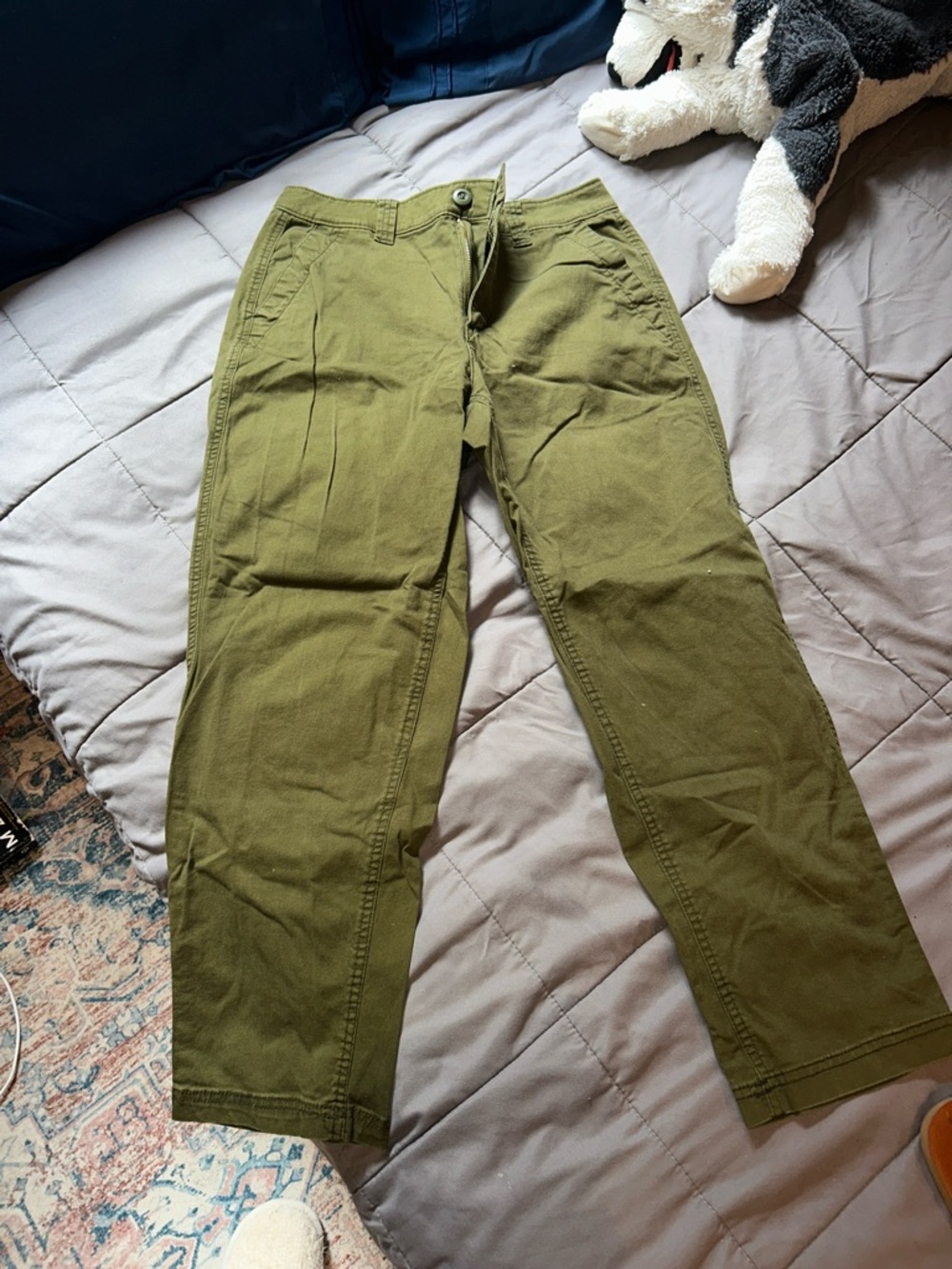 Men's Olive Green Casual Chinos